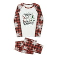 thumbnail image 4 of Franhais Family Matching Christmas Pajamas, Cartoon Gnome Print Long-Sleeved Tops + Plaid  Snowflake Pattern Trousers Sleepwear Outfits, 4 of 9