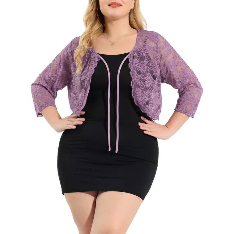 Purple shrug plus size sale