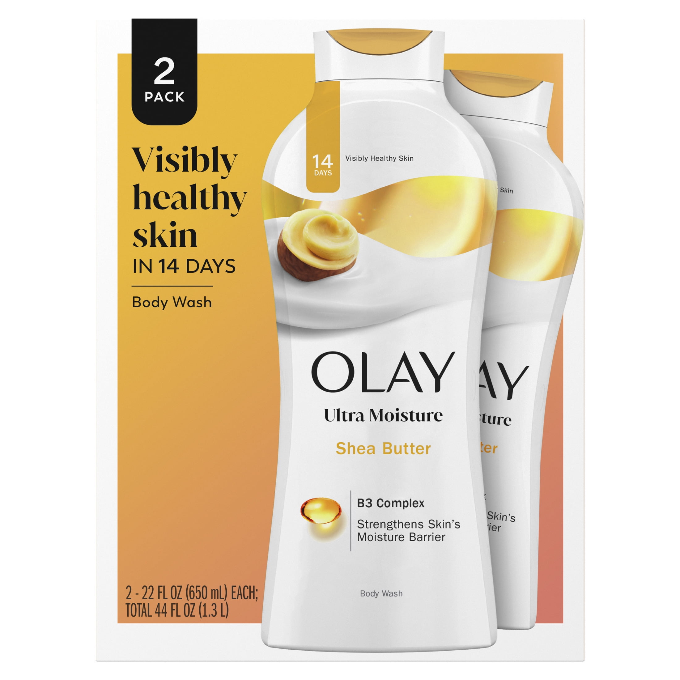 Olay Ultra Moisture Body Wash with Shea Butter, 22 fl oz, Pack of 2