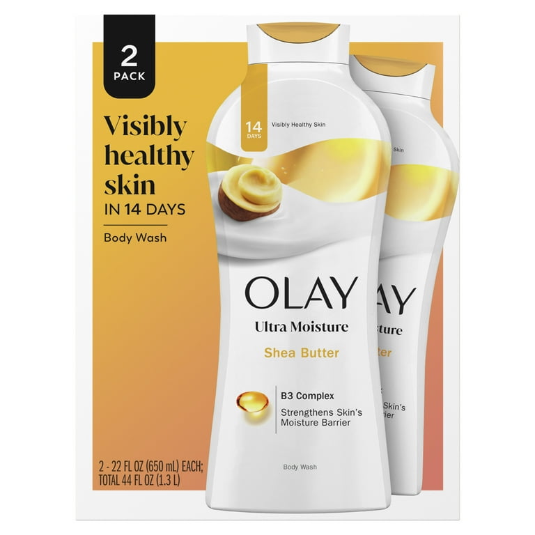 Olay Ultra Moisture Body Wash, Shea Butter, 22 fl oz, 2-Pack