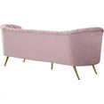 thumbnail image 4 of Meridian Furniture Margo Pink Velvet Sofa, 4 of 7
