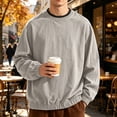thumbnail image 2 of Men's Crew Neck Pullover Sweatshirt, Loose Fit Long Sleeve Casual Street Hip Hop Top for Spring Fall Daily Outfits, 2 of 5