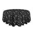 thumbnail image 5 of Black White Halloween Candle Eye Bat Pattern Round Tablecloth 60"x60",Wrinkle Wipeable Table Cloth for Kitchen Dining Room Picnic Patio Party, 5 of 6