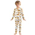 thumbnail image 3 of Dailycode Cotton Pajama Set Snug Fit Long Sleeve Top and Pants for 18M-8Y Cute Tigers and Leaf, 3 of 7