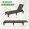 thumbnail image 5 of Devoko Set of 2 Outdoor Patio Chaise Lounge Chairs, Rattan Style, Multi-angle Adjustable Back, Dark Brown, 5 of 7