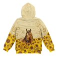 thumbnail image 5 of Pzuqiu Sunflower Horse Hooded Sweatshirts for Girls Size 6-7 Warm Wind Proof Children's Long Sleeve Sweatshirt Versatile Stretchy Fall Winter Clothes Fashion for Everyday Wear, 5 of 7