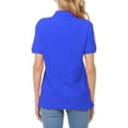 thumbnail image 3 of Basico (Royal Blue) Polo Collared Shirts For Women 100% Cotton Short Sleeve Golf Polo Shirts For Women and Juniors, 3 of 5