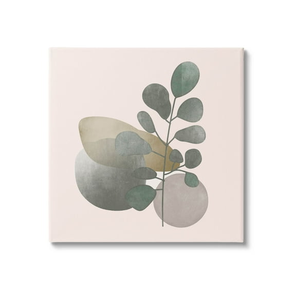 Contemporary Herb Sprig Pebbles Botanical & Floral Graphic Art Gallery Wrapped Canvas Print Wall Art