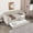 Beige, variant on Oufan Twin Size Daybed with Trundle, Vintage Velvet Upholstered Daybed Frame with USB Charging Design & Headboard, Sofa Bed for Living Room, Bedroom, No Box Spring Needed