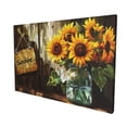 thumbnail image 3 of 16x24 inch Canvas Frameless Picture 'Sunshine' Slogan Sunflower Vase,Rustic Garden Yard Decor Accessory,Indoor Home Living Room,Kitchen,Bedroom Wall Decor Canvas Poster,For Cafes,Florists,Bar, 3 of 6
