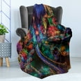 thumbnail image 4 of Garden Soft Flannel Fleece Throw Blanket, Colorful Christmas View at Buchart Gardens Celebrations Seasonal Nature Picture, Cozy Plush for Indoor and Outdoor Use, 60" x 80", Teal and Red, by Ambesonne, 4 of 5