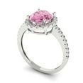 thumbnail image 2 of Halo Engagement Ring for Women - 2.27ct Simulated Pink Diamond in 14K White Gold Promise Ring, 2 of 6