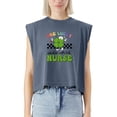 thumbnail image 2 of EcoLoom Saint Patrick's Day Cardiac Cath Lab Nurse One Lucky Nurse Cap Sleeve Muscle Crop Shirt Women Sleeveless Baby Tee, 2 of 5