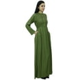 thumbnail image 3 of Bimba Women's Mandarin Collar Plain Jilbab Dress With Pockets Full Sleeve Maxi, 3 of 6