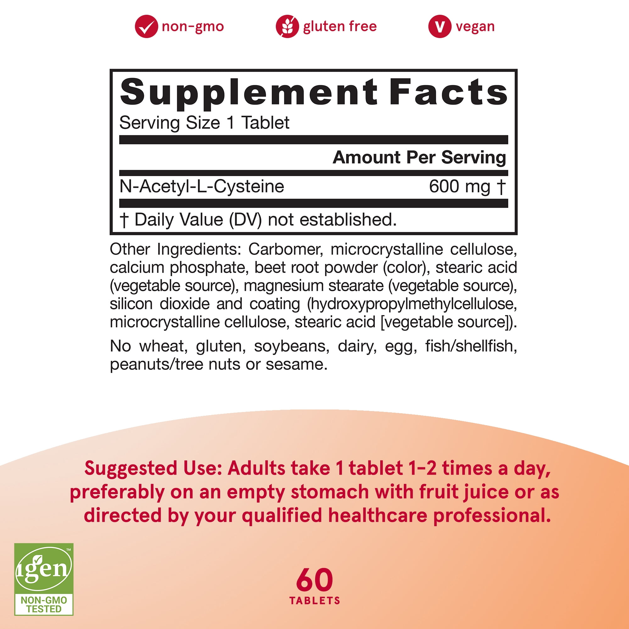 Jarrow Formulas N-A-C Sustain 600 mg - Antioxidant Amino Acid Supplement - 60 Sustain Tablets - Supports Liver & Lung Function - Precursor to Glutathione - 60 Servings (Packaging May Vary)