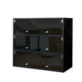 thumbnail image 3 of Jopath Shoe Box with RGB LED Light, Wooden Stackable Shoe Storage Box with Glass Door, Shoe Storage Bin Shoe Display Case for Bedroom, Hallway Black (3 Tier-1), 3 of 8