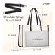 thumbnail image 2 of Bolsa De Lona Para Mujer Playa Tote Bag Impermeable Blanco/Negro, 2 of 5