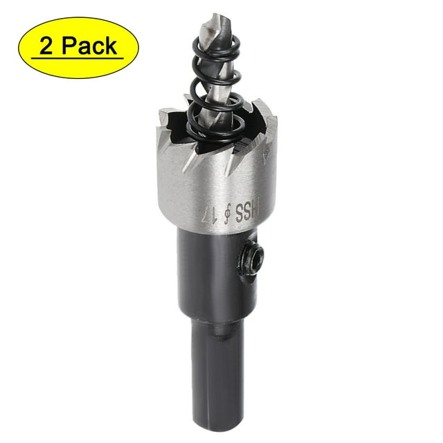 Unique Bargains 2 Pcs 17mm HSS Drill Bit Hole Saw Cutter for Metal Alloy Wood