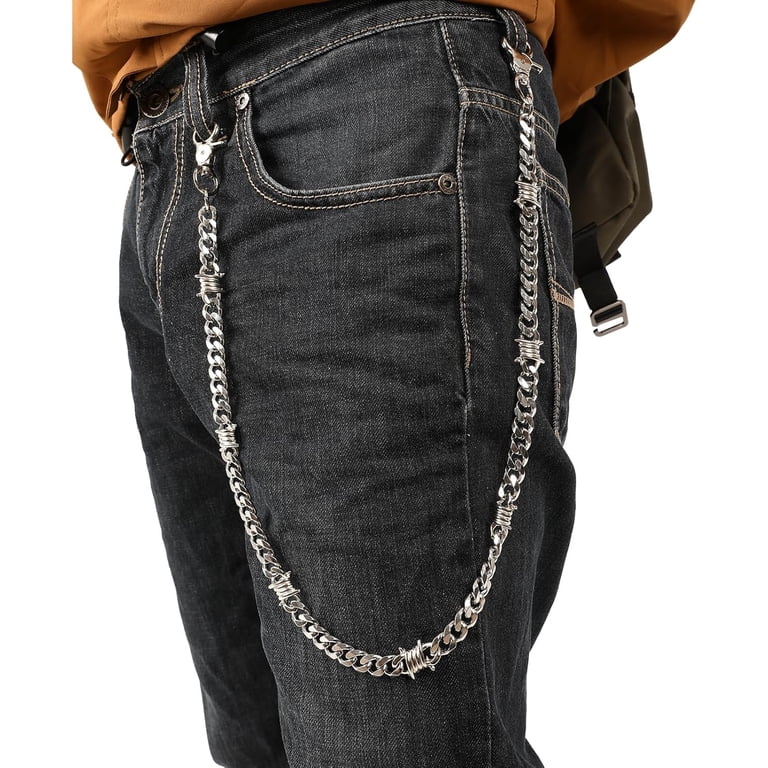 Biker Wallet Chain, Heavy Duty Pocket Chain with Round Clasp, Men