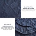 thumbnail image 6 of HZ & HY Oversized King Bedspread 120x118 - Paisley Pattern Quilt Set - Gorgeous & Elegant Style Bedding Coverlets, Reversible, Lightweight, 5 Piece, King Size, Polar Night, 6 of 9