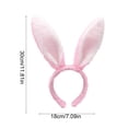 thumbnail image 3 of weibbin Fleece Bunny Ears Headband with Flowers - Stretchable Hair Hoop for Easter Party Photo Props Festival Costume - Pink, 3 of 6