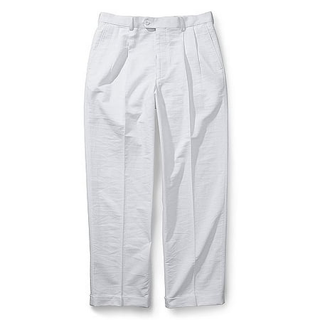 Men's Cuffed Pleat-Front Linen-Blend Pants