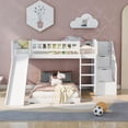 thumbnail image 2 of [US IN STOCK] Stairway Twin over Twin Bunk Bed with Two Drawers and Slide, White(OLD SKU :LP000156AAK), 2 of 9