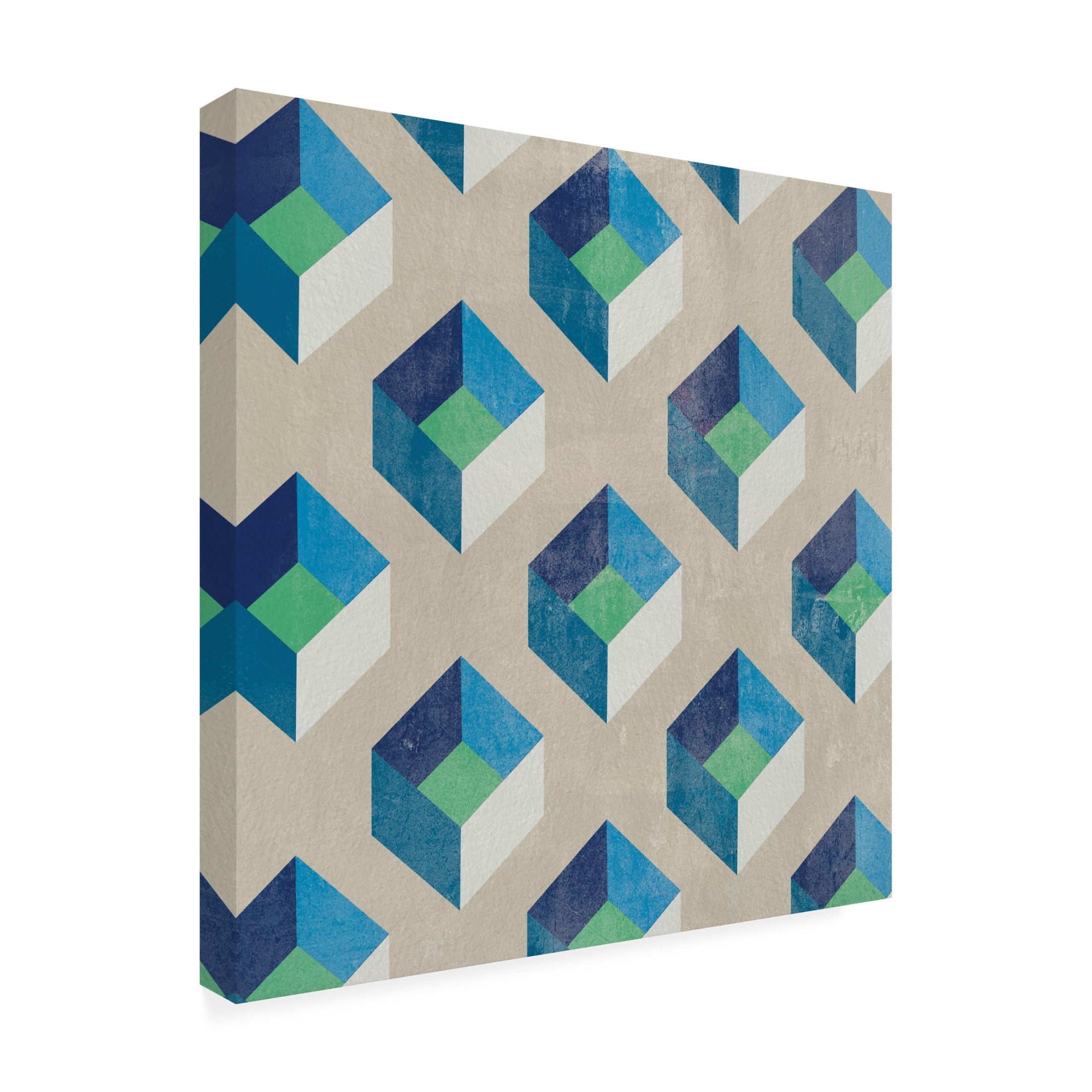 Canvas Wall Art - Melissa Wang 'Little Cubes I' Wall Art for Living Room, Bedroom, or Office Décor by Trademark Fine Art - 24 x 24 Inches