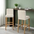 thumbnail image 2 of Boho Leaves Bar Stool Covers - Stretch Dining Chair Covers Set of 4, Retro Beige Abstract Modern Stripes Bar Chair Cover Removable Counter Stool Pub Chairs Slipcovers Protectors for Kitchen/Cafe, 2 of 9