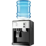 Top Loading Water Cooler Dispenser - Desktop Electric Hot and Cold Dispenser,3 Temperature Settings Boiling Water, Normal Water,Ice (46-59 Degree F ) for 1 to 5 Gallon Bottles, White