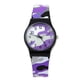 thumbnail image 1 of Reloj de pulsera de cuarzo con diseño de camuflaje para niños y niñas, color morado., 1 of 3