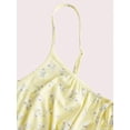 thumbnail image 5 of Yellow Floral Print Fit & Flare Mini Dress With Spaghetti Straps And Tie Front, 5 of 6