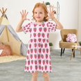 thumbnail image 3 of FORMRS Girls Short Sleeve Dress Summer Casual Round Neck A-line Beach Sundress, Sizes 2T-8T, Cartoon Strawberry, 3 of 8