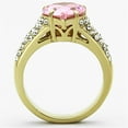 thumbnail image 3 of Luxe Jewelry Designs Women's Gold Ion Plated Engagement Ring with Rose CZ - Size 8, 3 of 4
