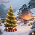 thumbnail image 3 of Stylish Metal Hanging Christmas Tree Wind Spinner - Abstract Design with Vibrant Fireworks & Snowy Mountain Scene for Garden Decor, 3 of 7