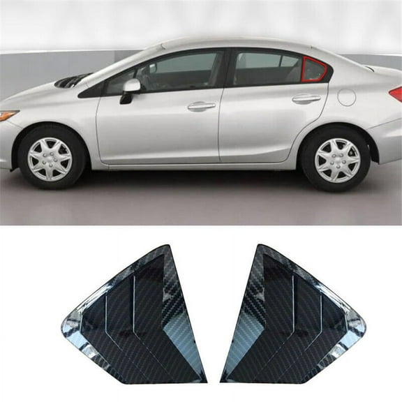 Yassdwbn 2 Pcs Side Quarter Window Vent Louver Shutter Covers For HONDA Civic 2012-2015