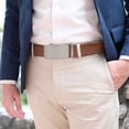 thumbnail image 6 of SENDEFN Men's Leather Belt Automatic Ratchet Buckle Slide Belt for Dress Casual Trim to Fit with Gift Box, 6 of 6