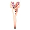 thumbnail image 4 of 0.235 ctw Wedding Band for Women - 14K Rose Gold Simulated Pink Diamond Stackable Eternity Ring, 4 of 6