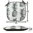 thumbnail image 5 of Pineapple Chair Seating Cushion Set of 6, Hand Drawn Tropical Theme Vintage Style Pineapple Fruit Pattern, Seat Pads for Office with Anti-slip Backing, 16"x16", Black Grey White, by Ambesonne, 5 of 7