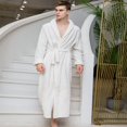 thumbnail image 1 of Bata de baño de otoño e invierno, camisón alargado y grueso para mujer, pijama de franela para hombre, bata de baño de terciopelo cálida para el hogar, 1 of 6