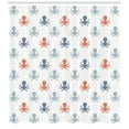 thumbnail image 3 of Ambesonne Octopus Shower Curtain, Nautical Silhouettes, 69"Wx84"L, Blue Grey Cinnamon, 3 of 3