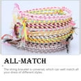 thumbnail image 5 of Linyer Braided Bracelet Knitted Adjustable Aesthetic Jewelry Drawstring Knit Crocheted Bohemian Bracelets Gift Teen Girls Accessories Type 31, 5 of 7