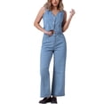 thumbnail image 2 of Conjunto de 2 piezas de chaleco de mezclilla y jeans de mujer INSPIRE CHIC en azul claro, talla S, 2 of 5