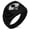 Black, variant on Stainless Steel Satake Samurai Crest Chevron Pattern Biker Style Polished Ring