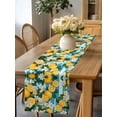 thumbnail image 4 of Burlap Table Runner 120 Inches Long, Summer Lemon Flowers Non-Slip Kitchen Table Runners for Dining Room Everyday Use Party Table Decorations Retro Green Blue Stripes, 4 of 9