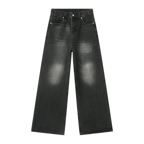 Men's Jeans Men's Loose Flared Jeans 60S 70S Retro Denim Pants Bell Bottoms Trousers Jeans Homme Grey L