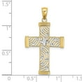 thumbnail image 3 of Auriga 14K Yellow Gold W/ Rhodium D/C and Cut-Out Cross Charm for Women (Length - 29.2 mm), 3 of 6