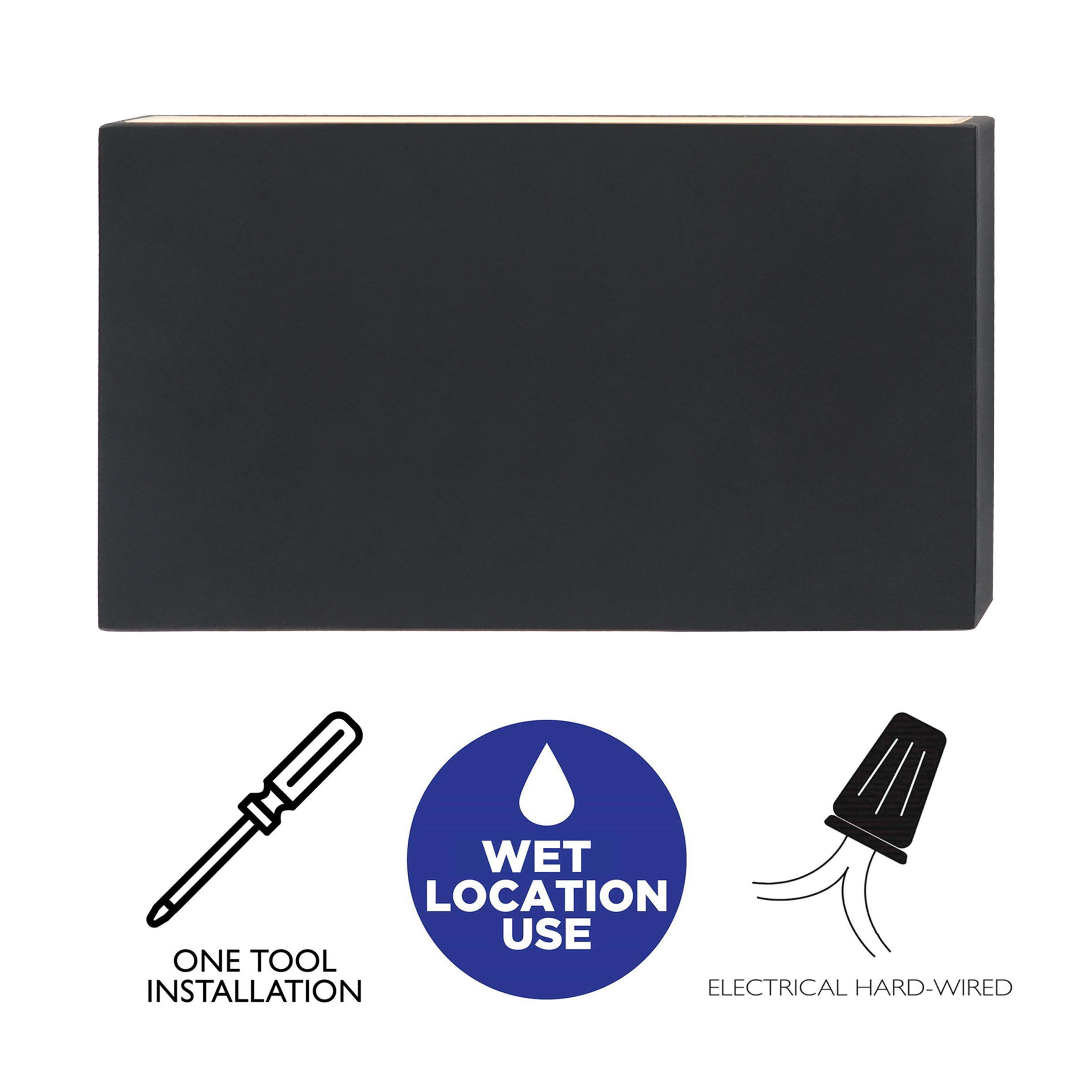 C Cattleya 2-Light Matte Black Aluminum Integrated LED Outdoor/Indoor Wall Light