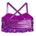 thumbnail image 4 of Doomiva Kids Girls Shiny Sequins Halter Tassel Crop Top with Mini Skirt Set Latin Jazz Salsa Samba Rumba Dance Outfits Purple 8, 4 of 7