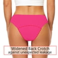 thumbnail image 4 of NMMUED Mid Waisted Bikini Bottoms for Women - Full Coverage Bathing Suit Swimsuit Basic Swim Briefs Hot Pink M, 4 of 7